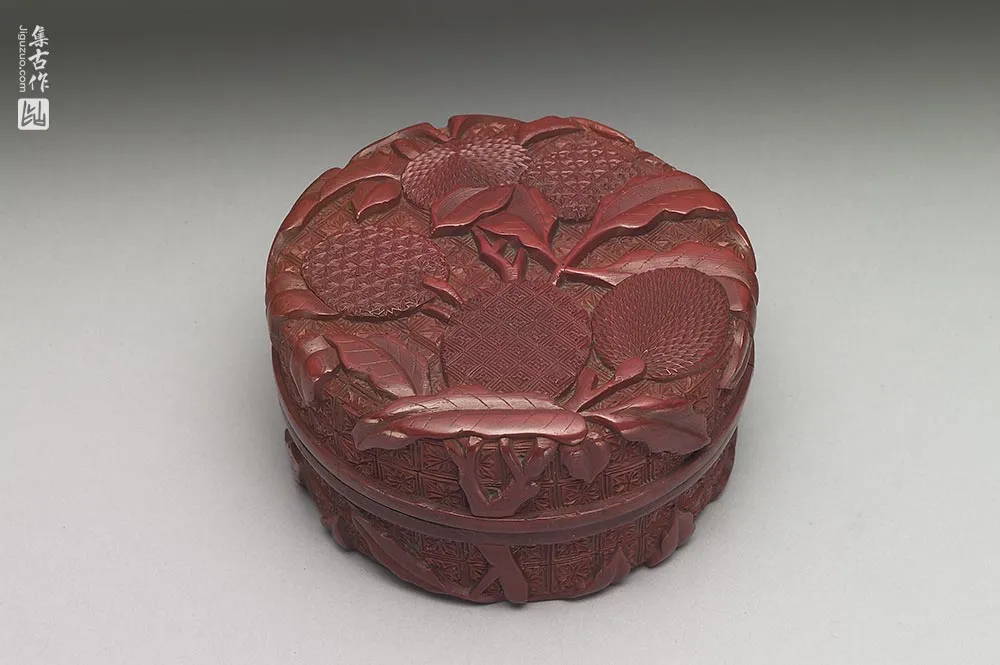清代“剔红荔枝圆盒”漆器-(5)
