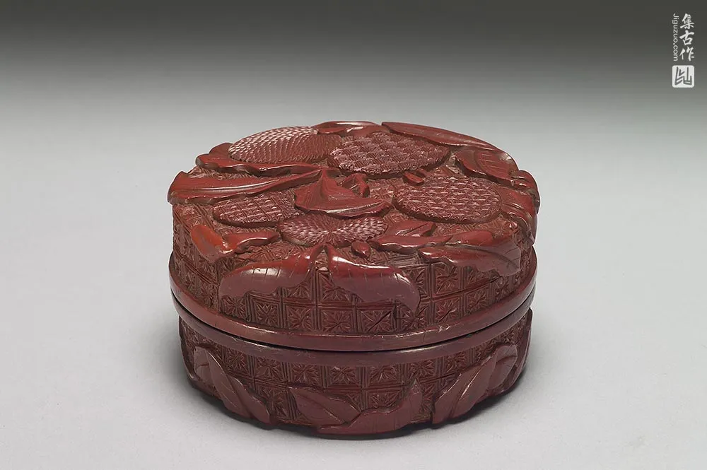 清代“剔红荔枝圆盒”漆器-(2)