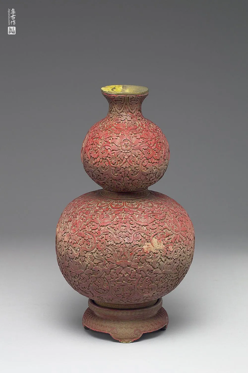 清代“剔红大吉葫芦瓶”漆器-(3)