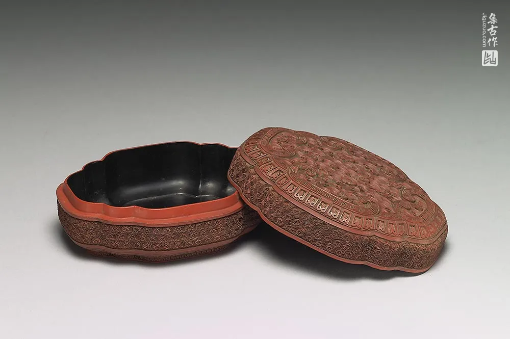 清代“剔红飞花云头式盒”漆器-(4)