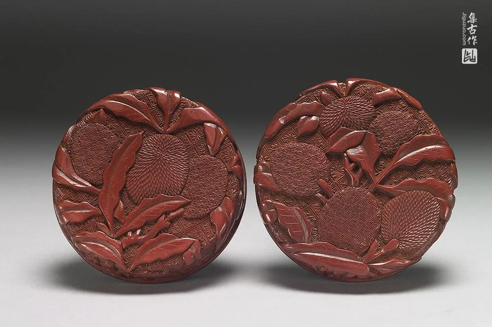 清代“剔红荔枝圆盒”漆器-(4)