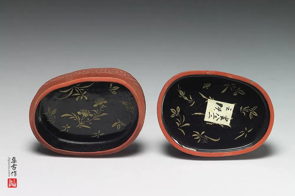 清代“剔彩苦瓜椭圆盒”漆器-(3)