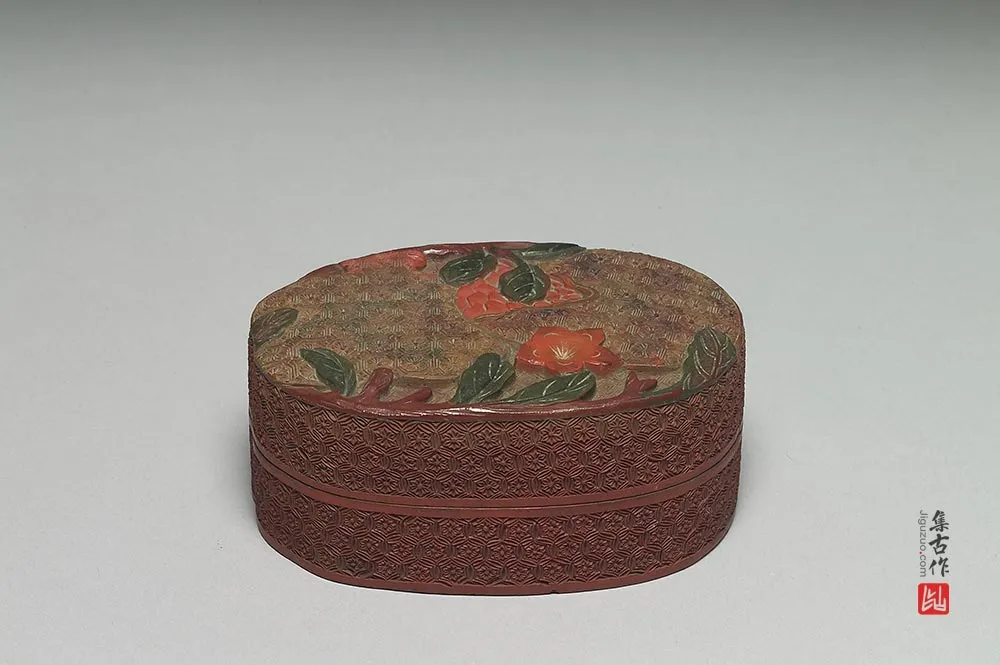 清代“剔彩折枝石榴盒”漆器-(2)