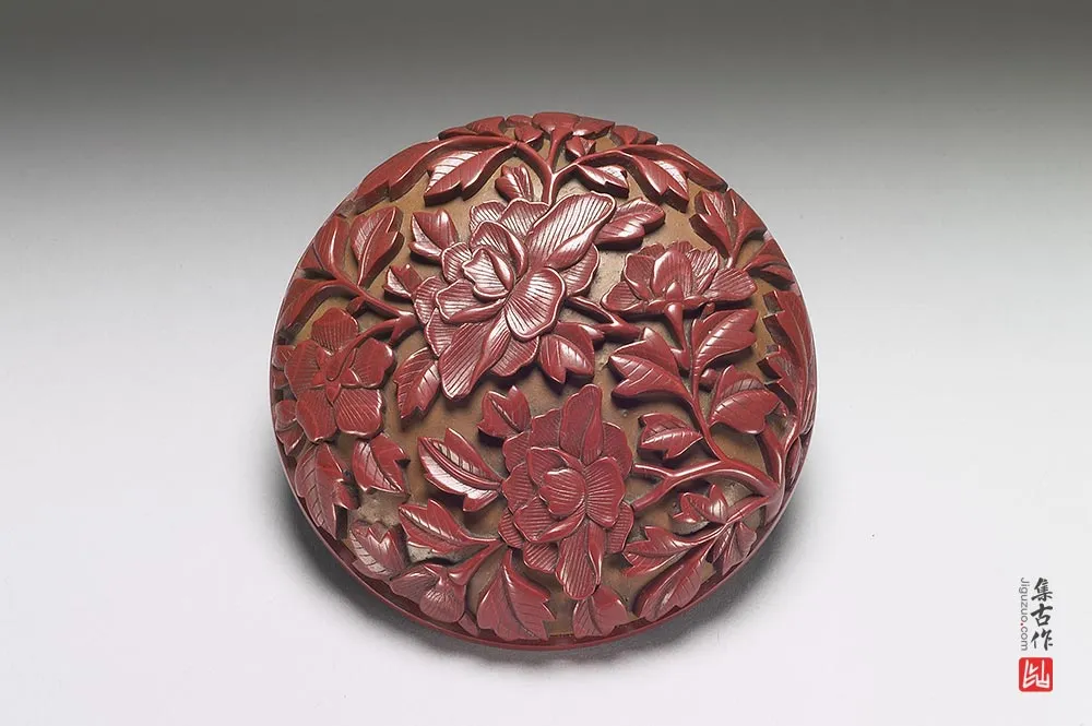 清代“剔红牡丹圆盒”漆器-(4)