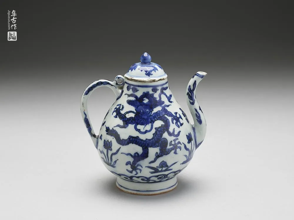 明代“青花云龙纹梨形壶”陶瓷器-(1)