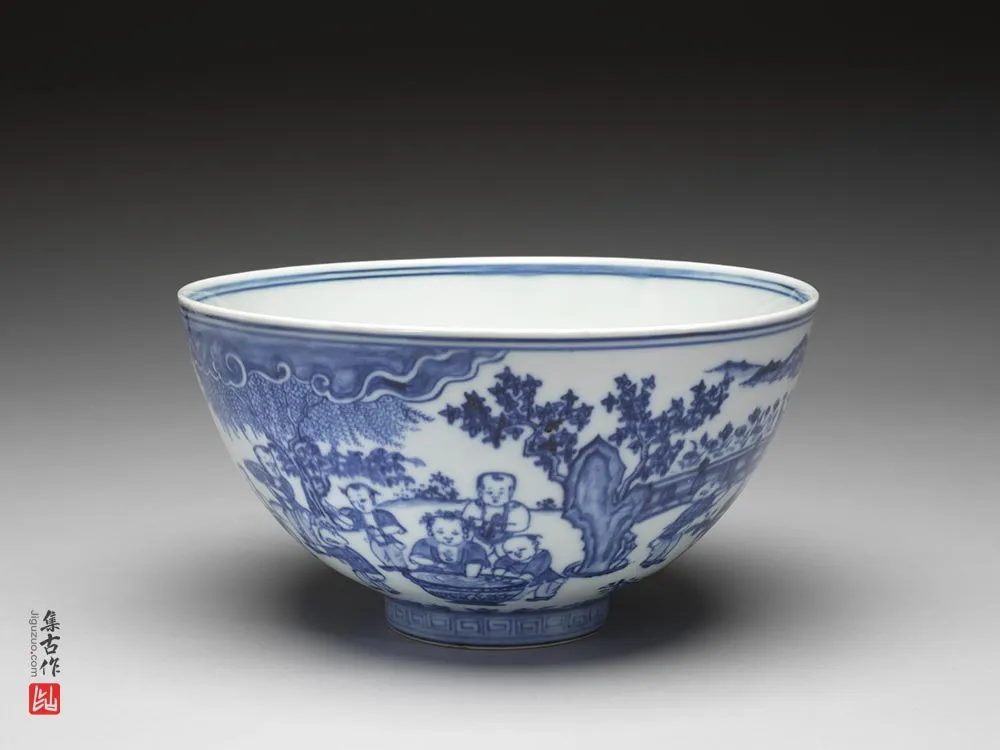 “青花婴戏图碗”陶瓷器-(1)