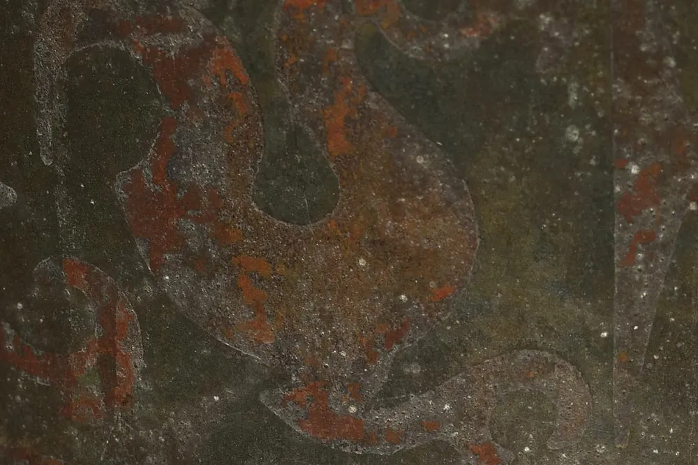 战国“嵌红铜鸟兽纹壶”铜器局部 (6)