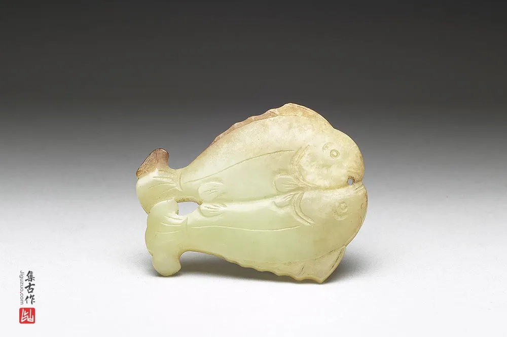 明代“玉双鱼佩”玉器-(1)