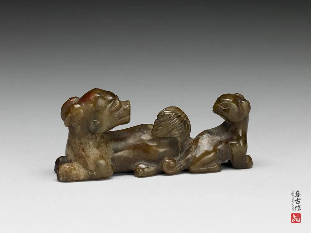 明代“玉双犬”玉器-(2)
