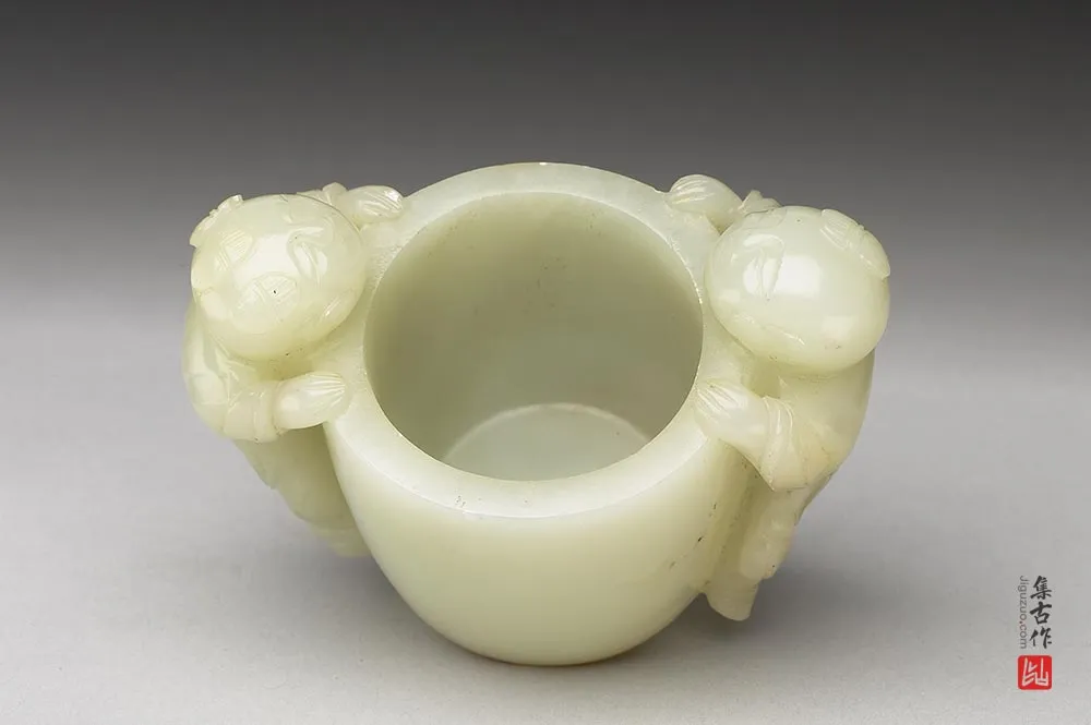 清代“玉童子形耳盂”玉器-(4)
