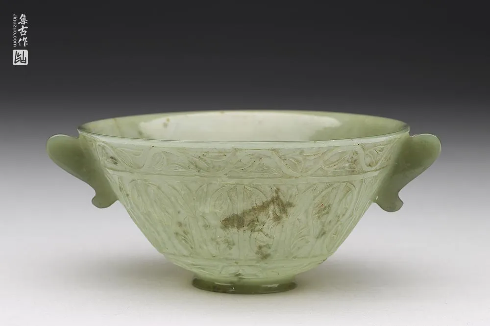 玉耳形双柄碗玉器-(3)