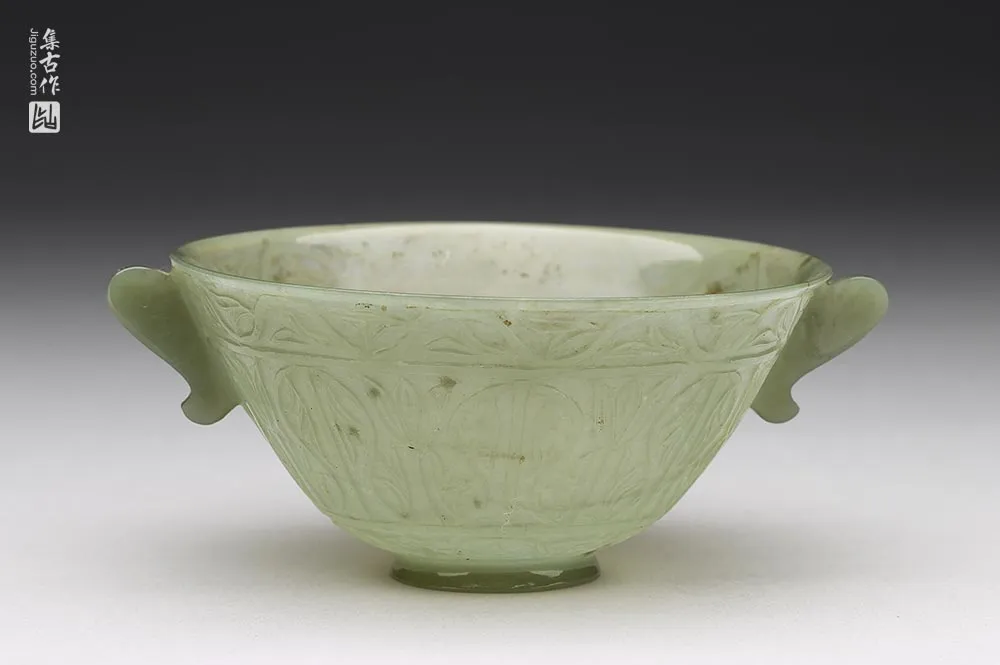 玉耳形双柄碗玉器-(1)