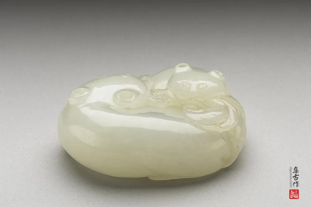 清代“玉双猫”玉器-(4)