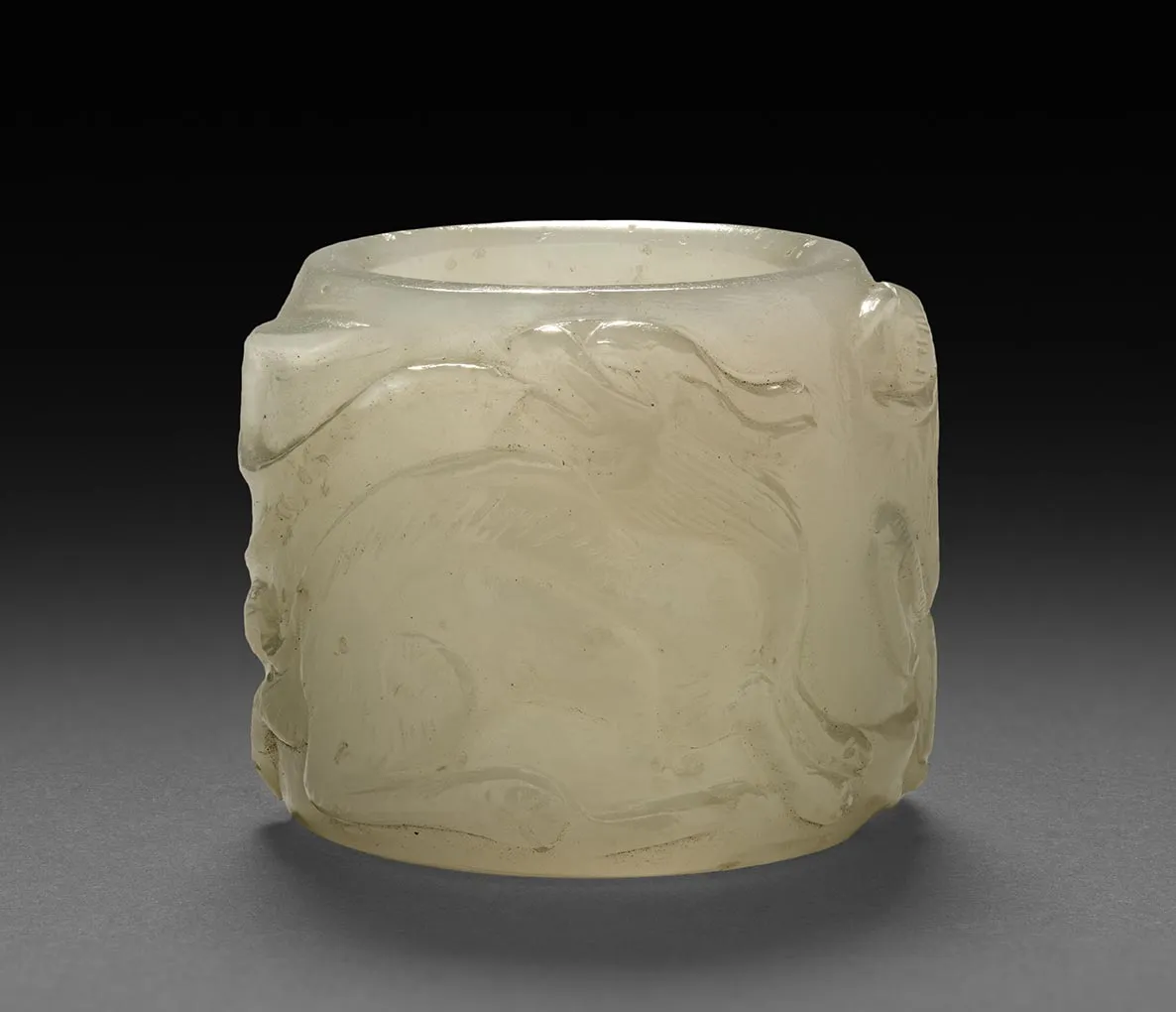 浮雕白玉扳指-(2)