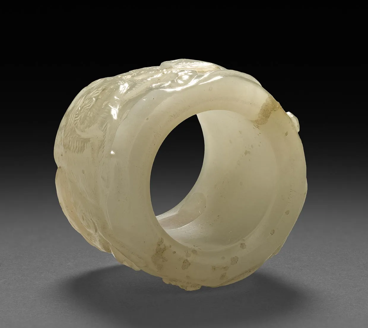 浮雕白玉扳指-(1)