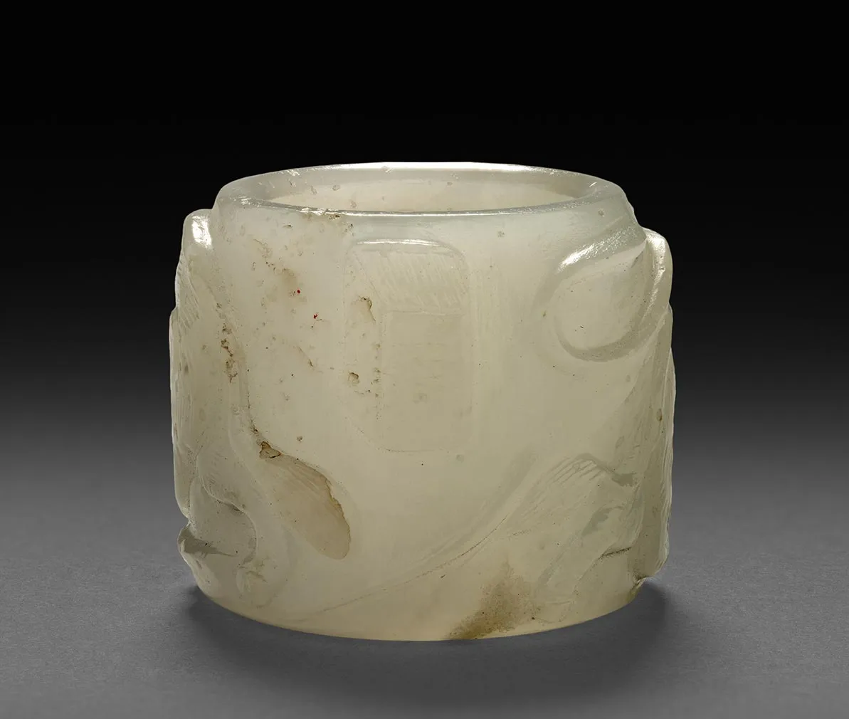 浮雕白玉扳指-(3)