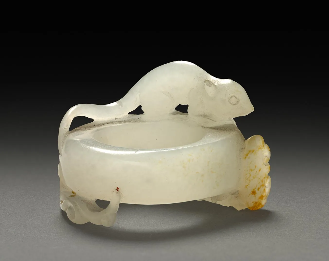 龙鼠合体白玉扳指-(2)