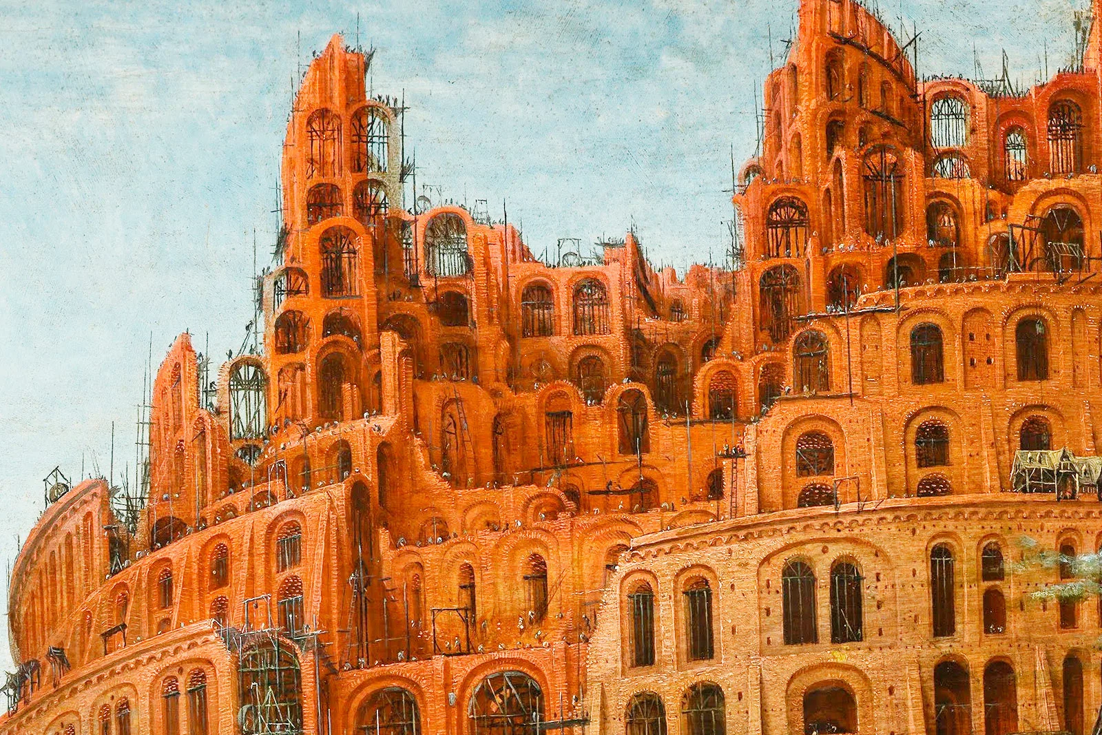 彼得·勃鲁盖尔作品《小巴别塔》局部 (1)