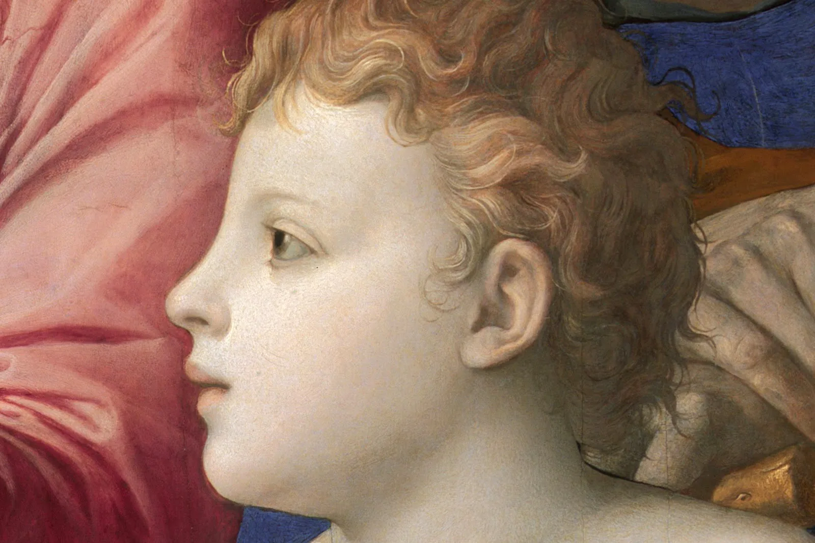 布龙齐诺《圣安娜与幼年施洗约翰相伴的圣家族》局部 (5)