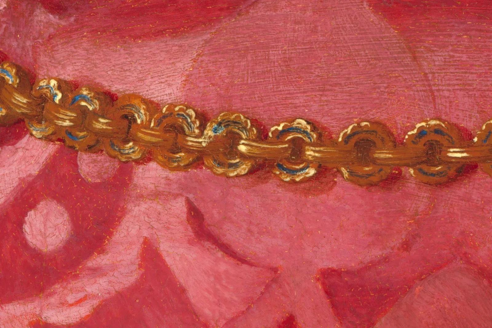 布龙齐诺油画肖像作品《一位年轻女子和她的小男孩》超高清大图局部 (7)