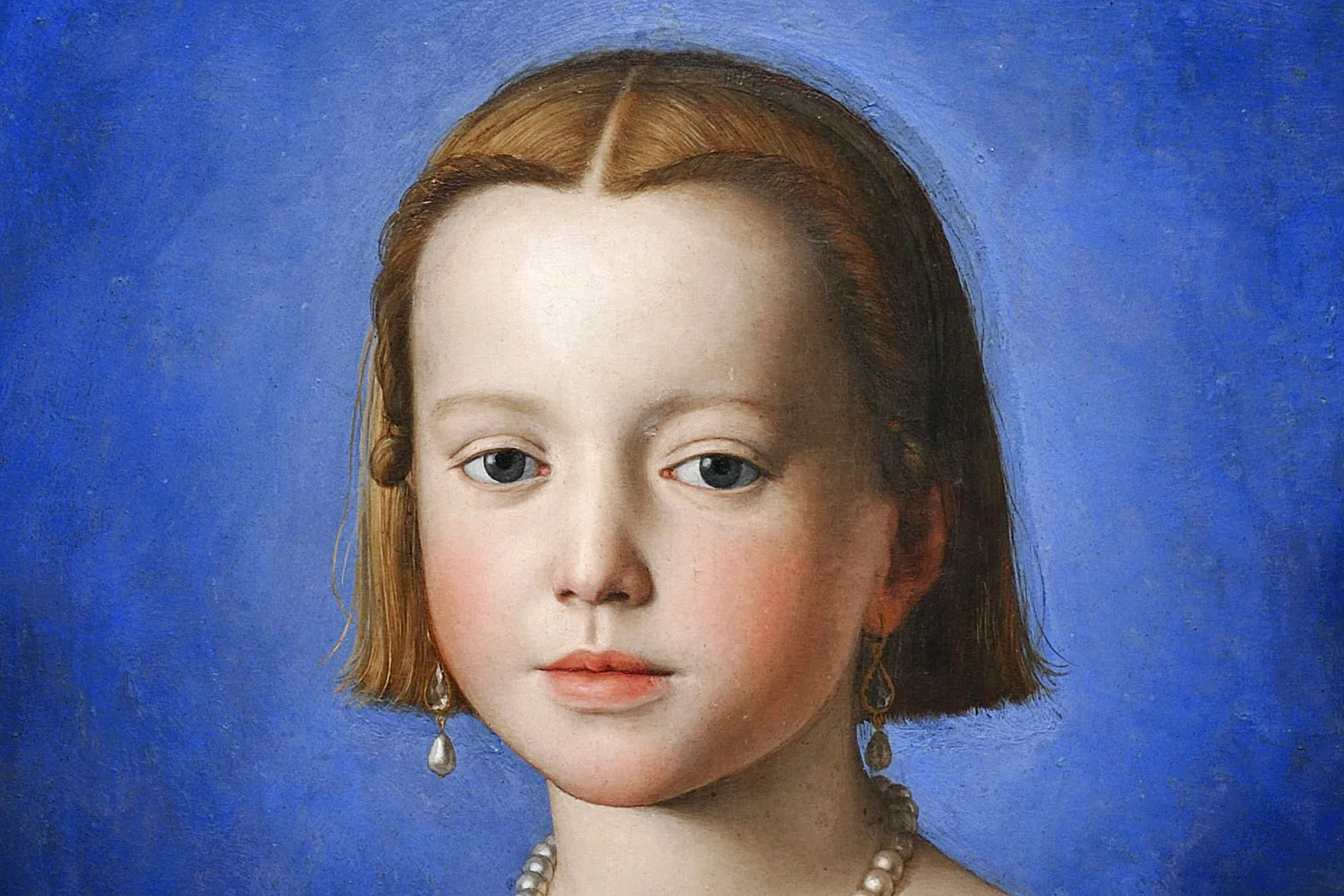 布龙齐诺油画肖像作品《比亚·德·美第奇肖像》局部-1