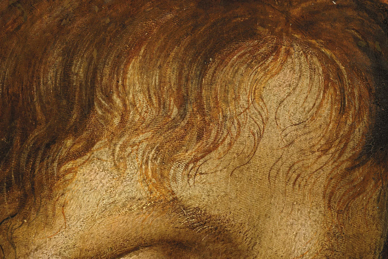 韦罗基奥工作室、达芬奇《基督受洗》超高清大图局部 (3)