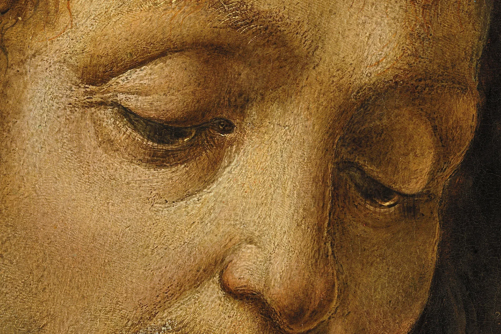 韦罗基奥工作室、达芬奇《基督受洗》超高清大图局部 (1)