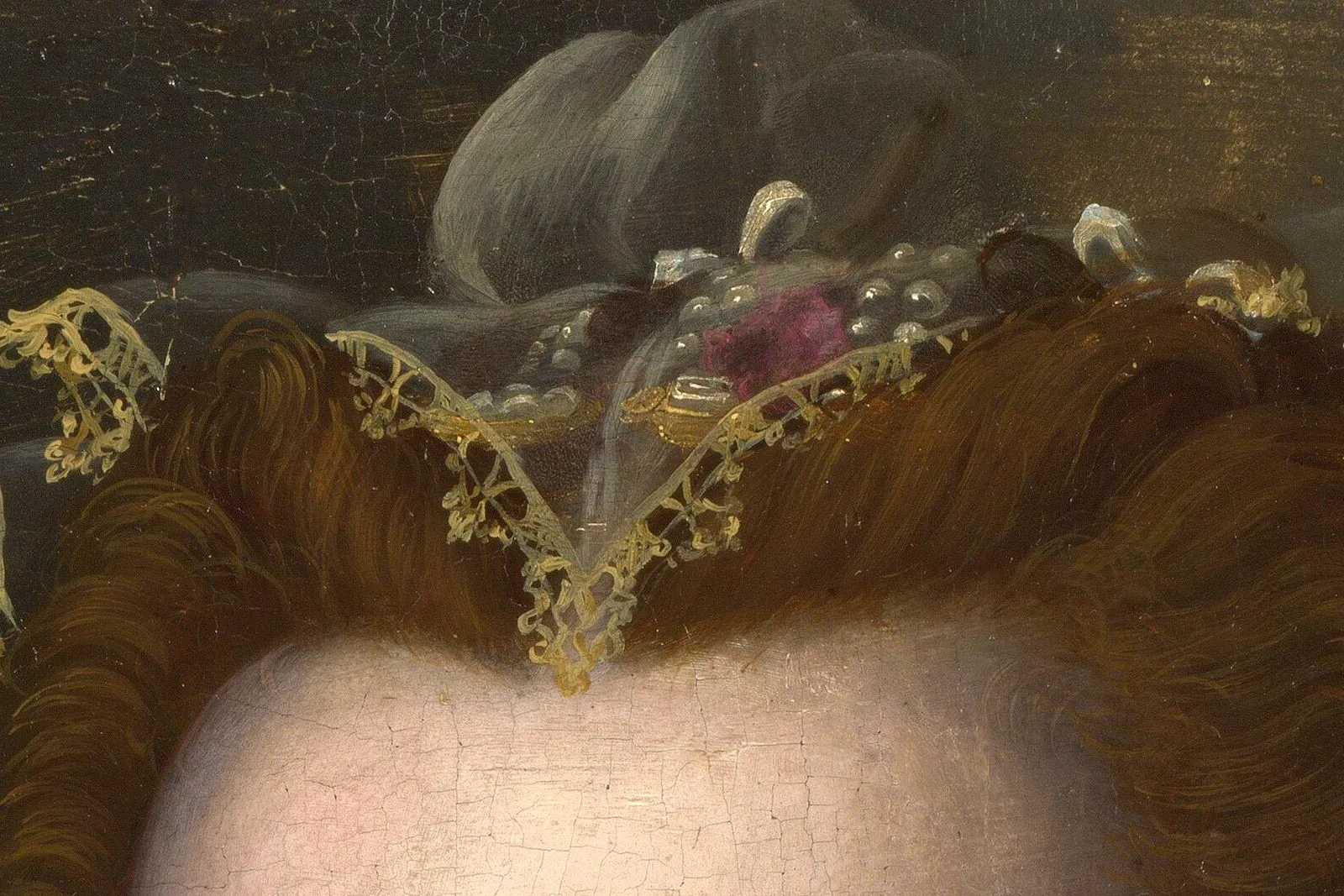 样式主义肖像画作品《一位女士的肖像》局部 (1)