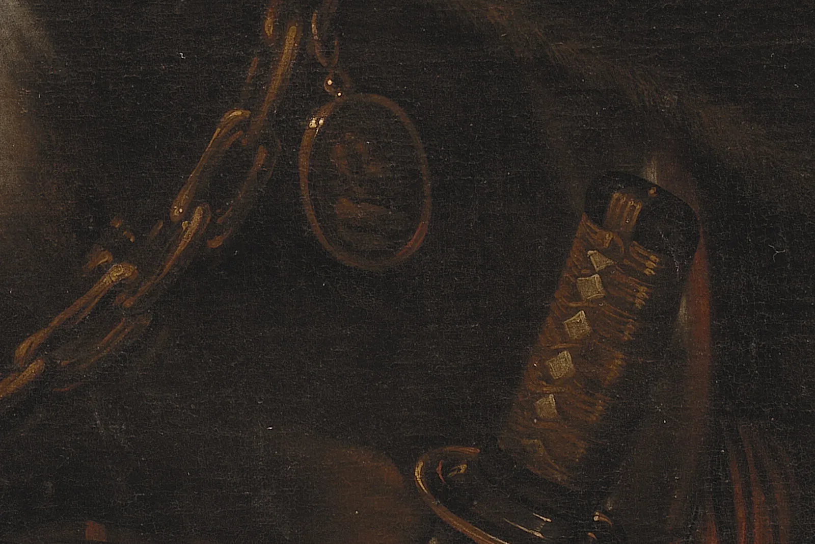 卡雷尔·范·曼德三世油画《一个头戴头巾身穿盔甲的男人肖像》高清大图局部 (4)