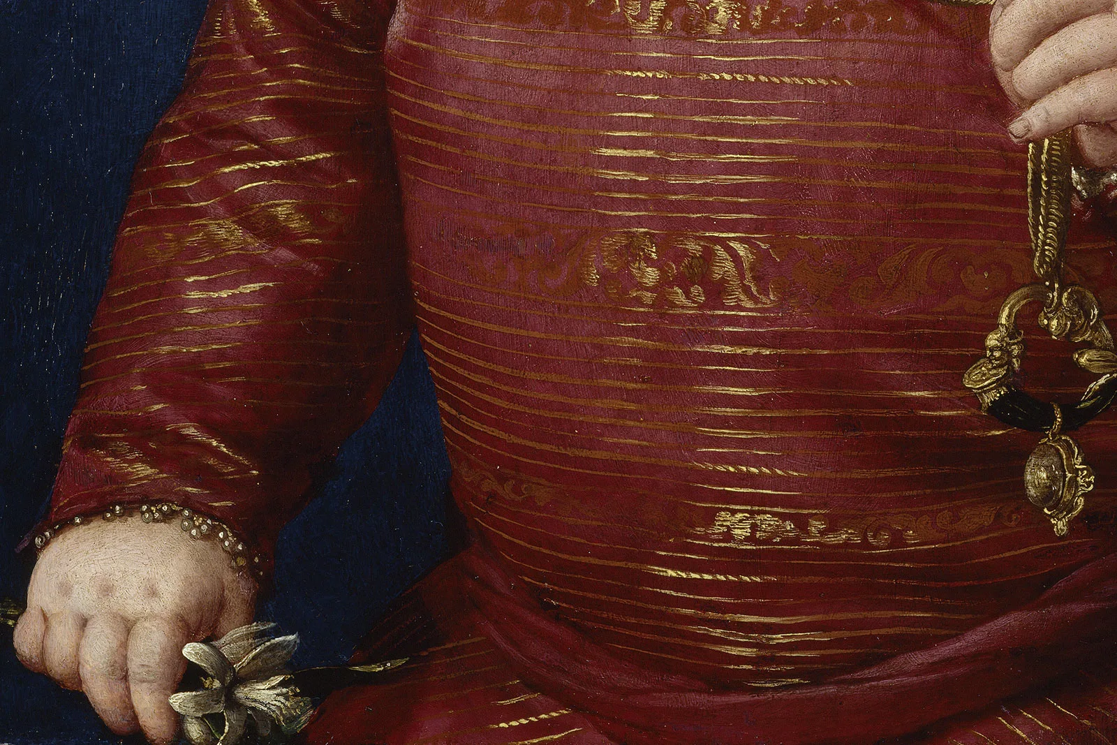 布龙齐诺油画儿童肖像作品《加西亚·德·美第奇肖像》局部 (3)