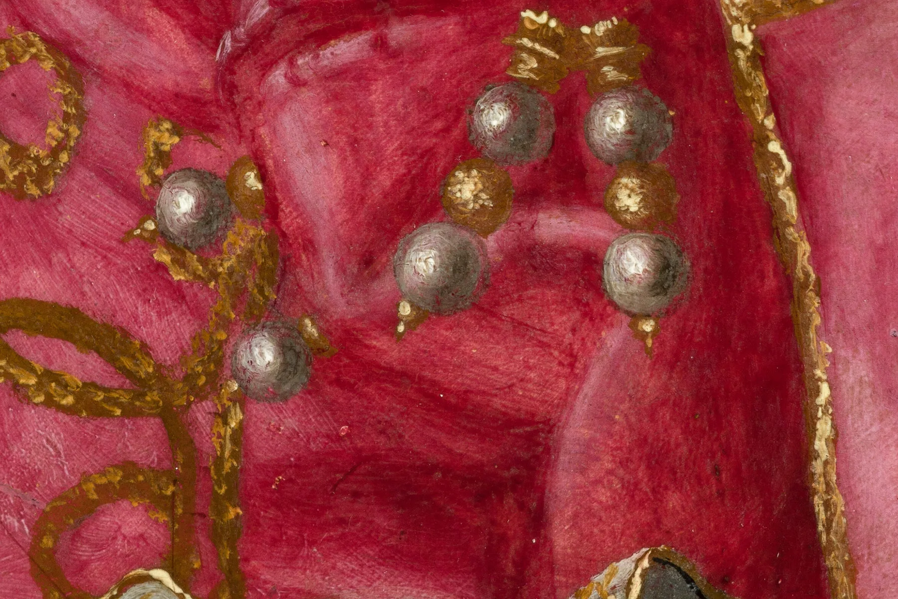 布龙齐诺矫饰主义油画肖像画作品《托莱多的埃莱奥诺拉女士肖像》超高清大图局部细节 (11)