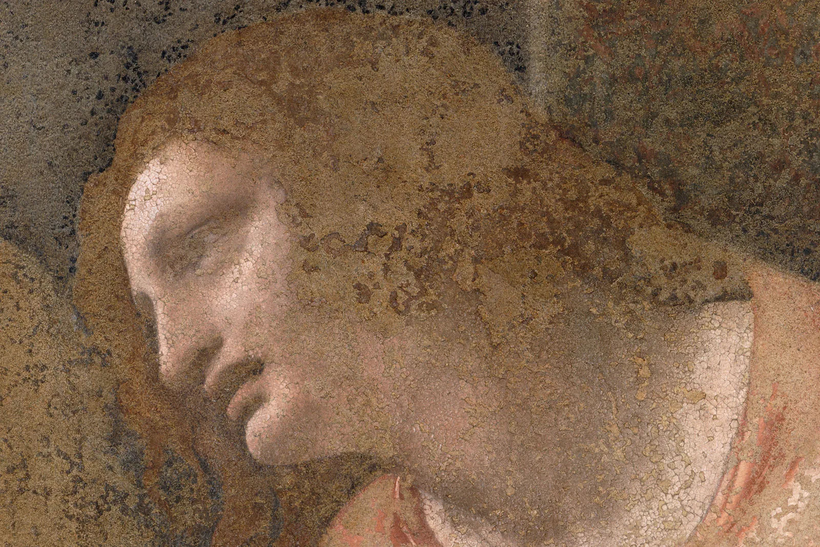 达·芬奇湿壁画《最后的晚餐》超高清大图局部 (6)