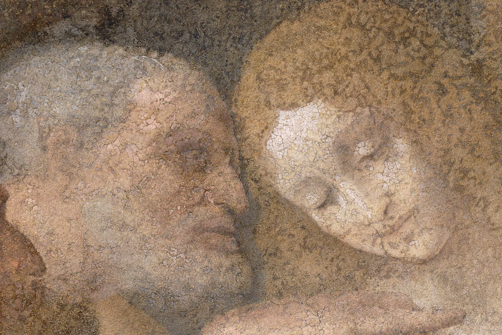 达·芬奇湿壁画《最后的晚餐》超高清大图局部 (2)