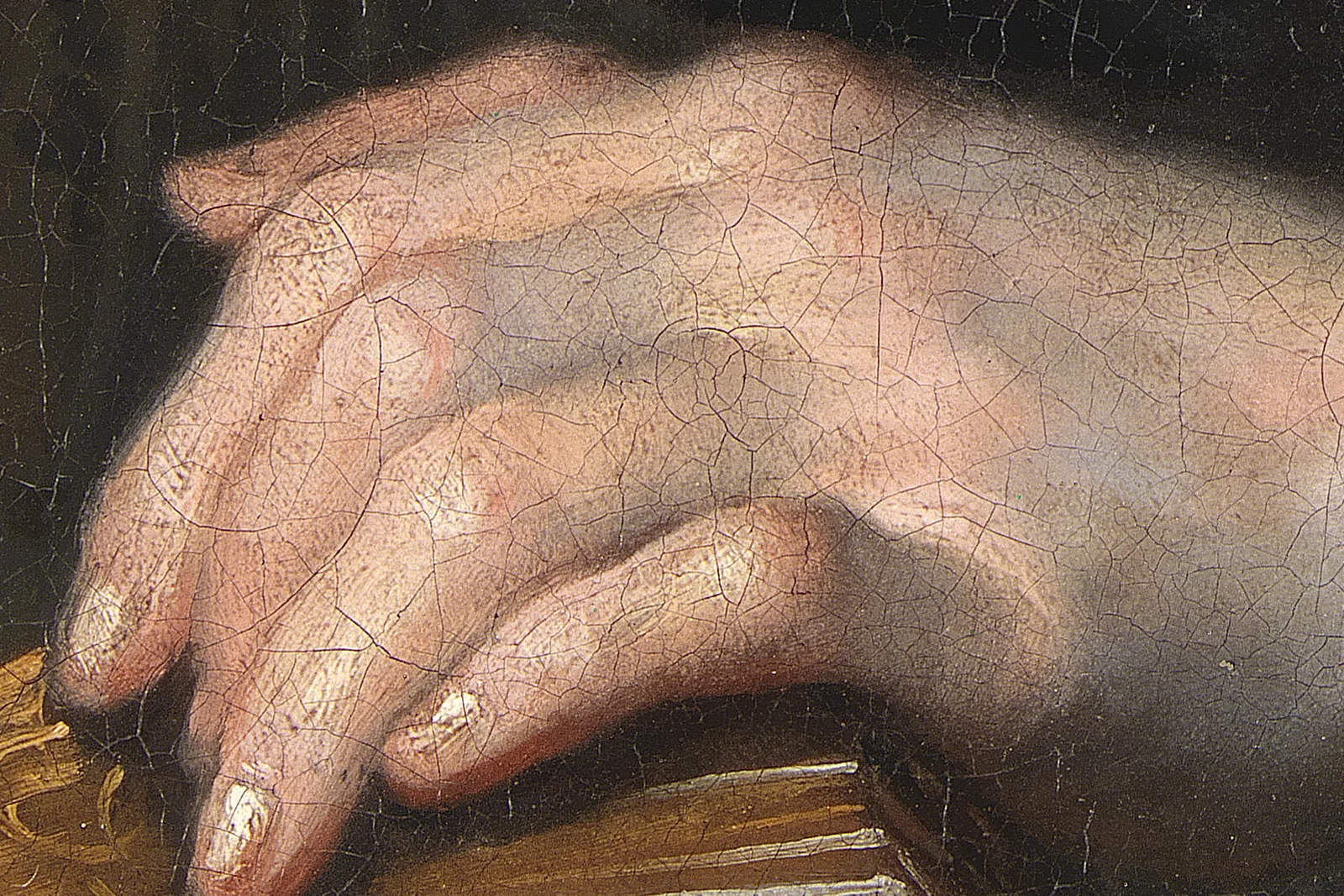 卡雷尔·范·曼德油画人物《艺术家和他的家人》超高清大图局部 (10)