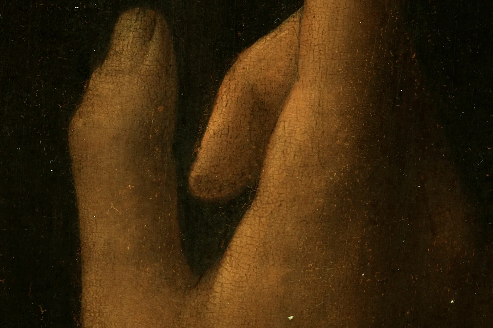 达·芬奇《施洗者圣约翰》超高清大图局部 (6)