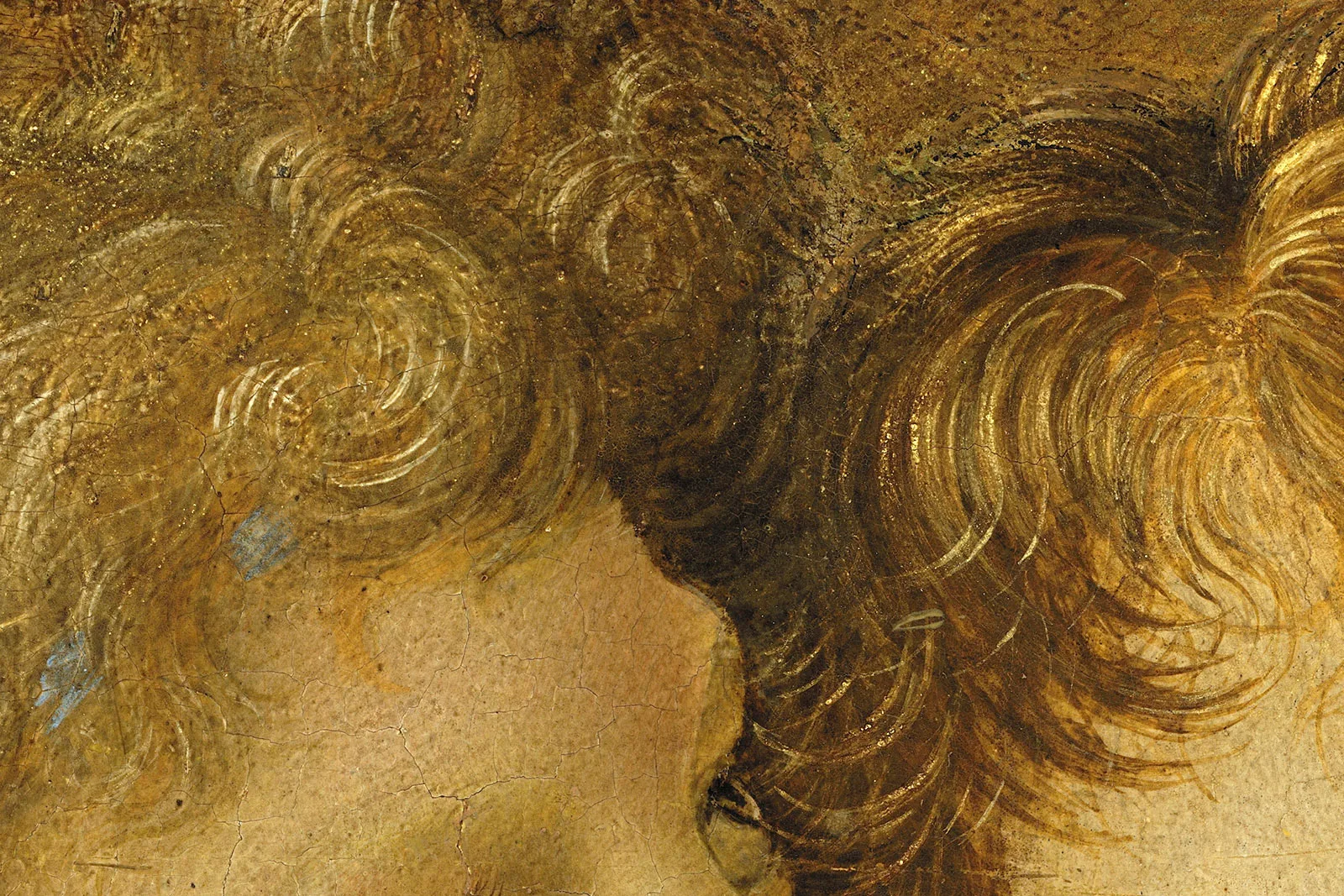 韦罗基奥工作室、达芬奇《基督受洗》超高清大图局部 (11)