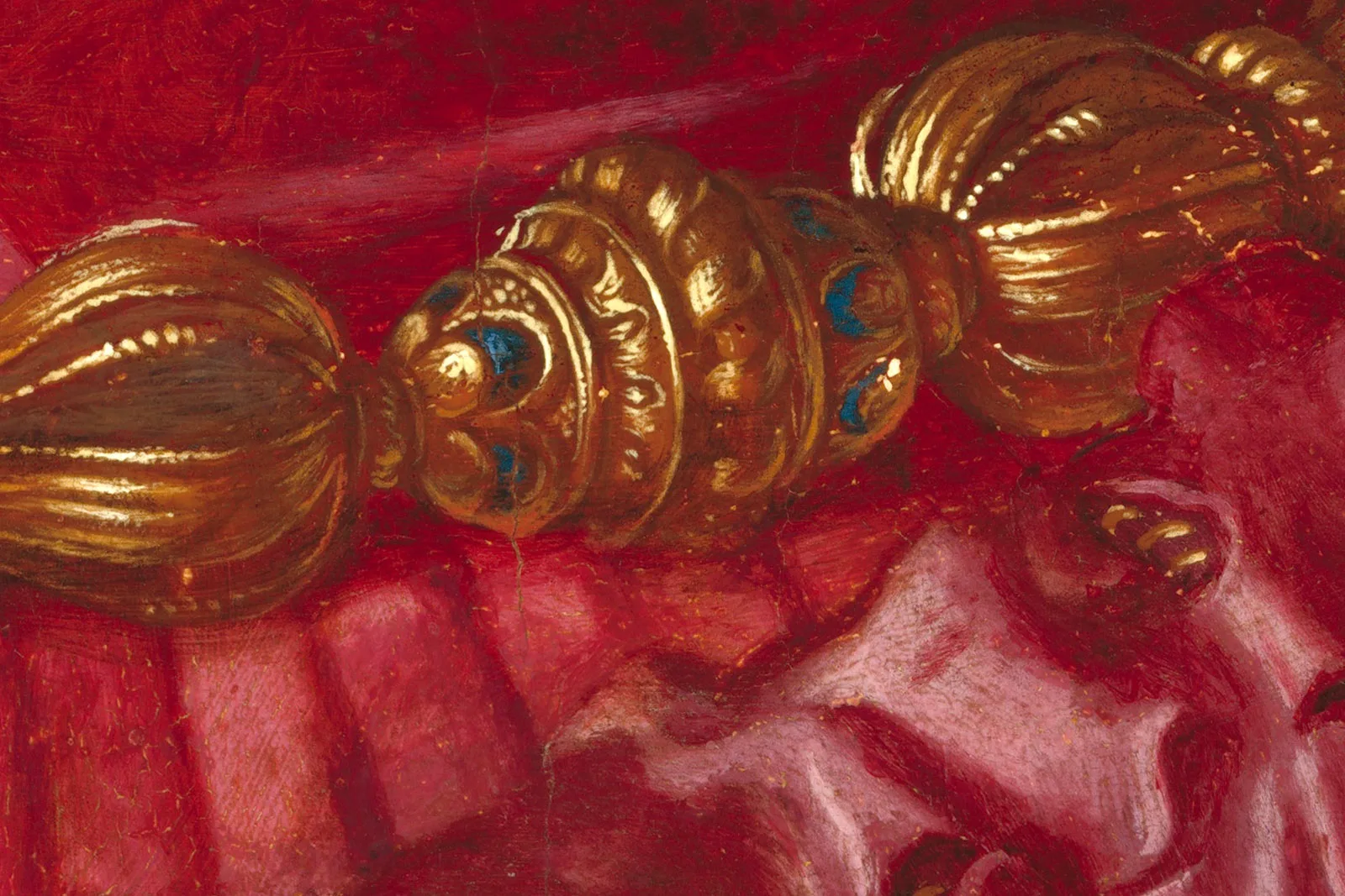 布龙齐诺油画肖像作品《一位年轻女子和她的小男孩》超高清大图局部 (9)