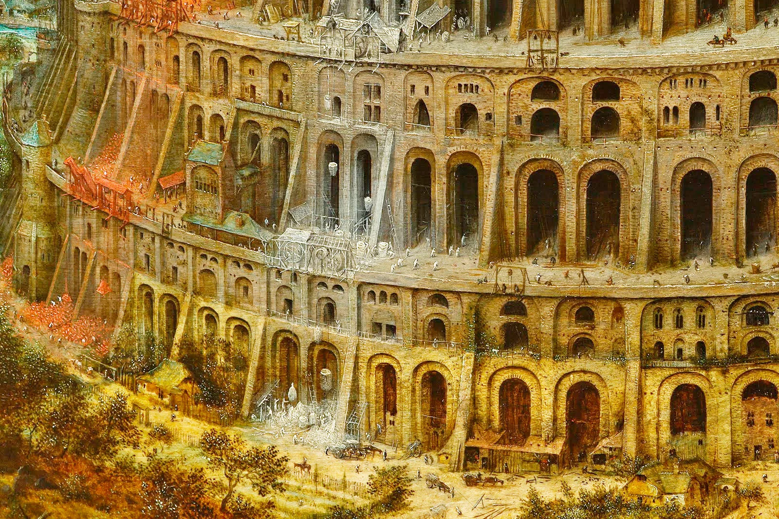 彼得·勃鲁盖尔作品《小巴别塔》局部 (4)