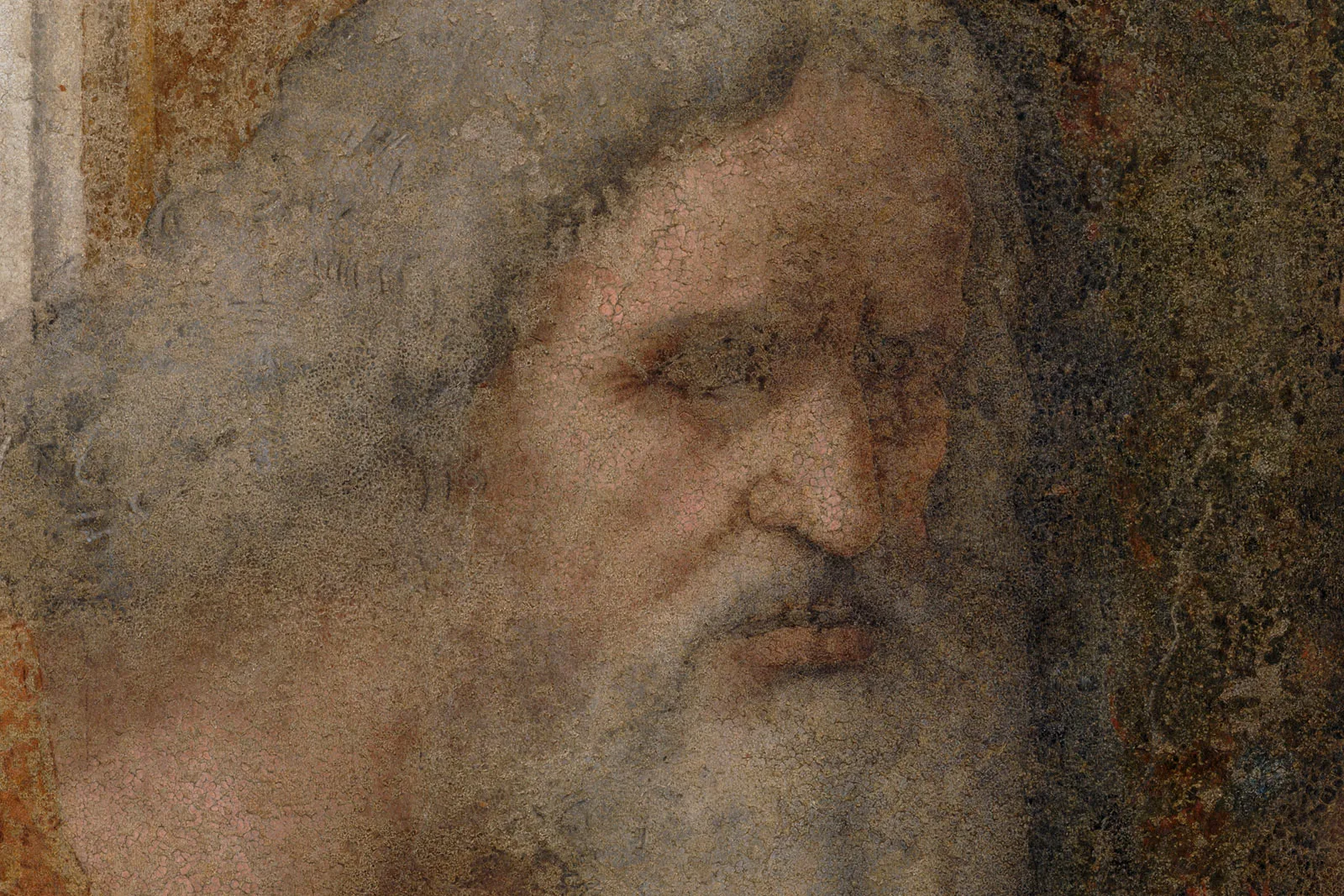 达·芬奇湿壁画《最后的晚餐》超高清大图局部 (8)