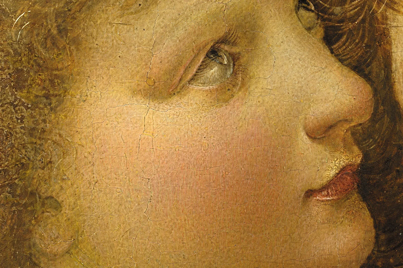 韦罗基奥工作室、达芬奇《基督受洗》超高清大图局部 (10)