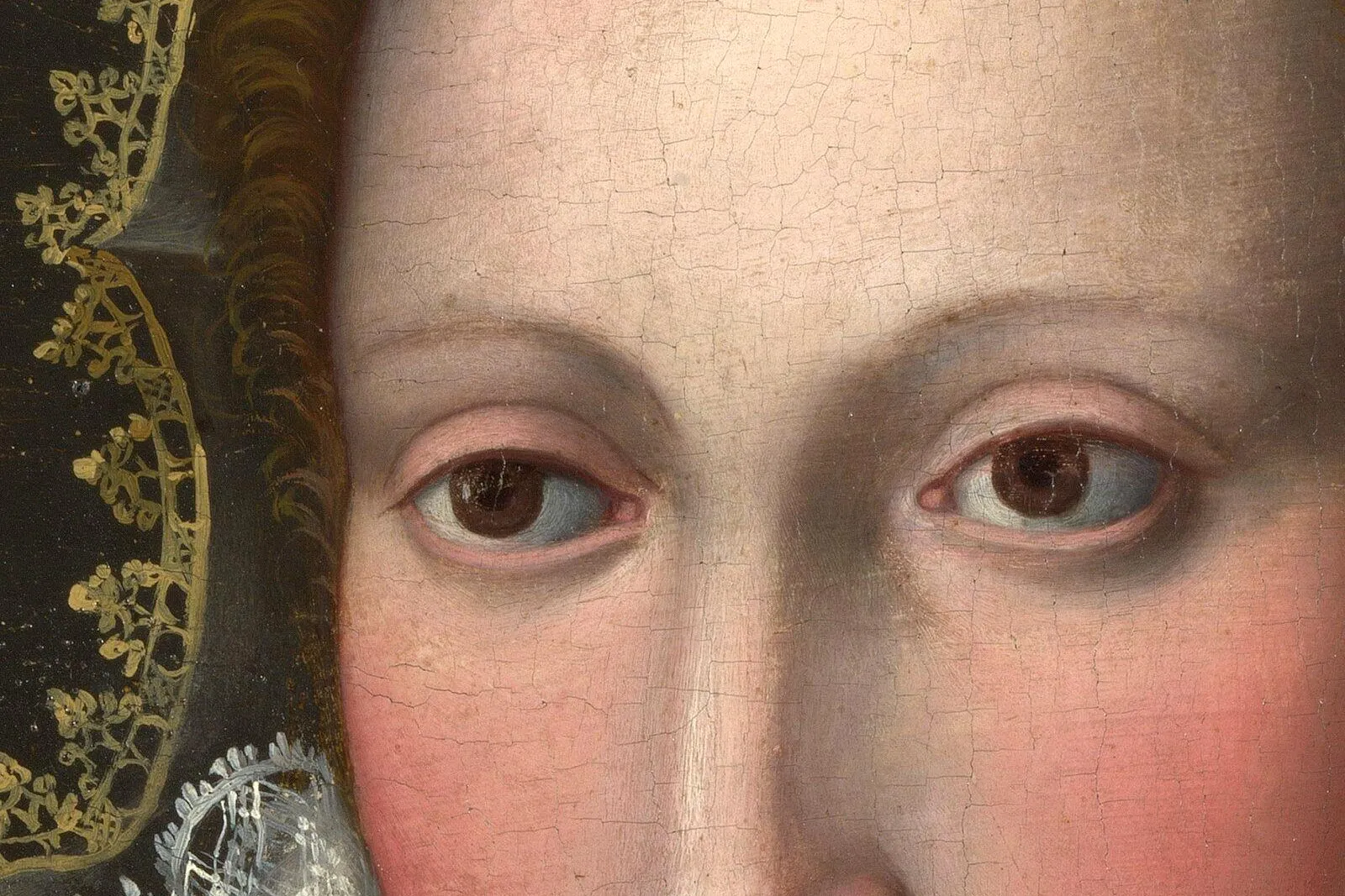 样式主义肖像画作品《一位女士的肖像》局部 (2)