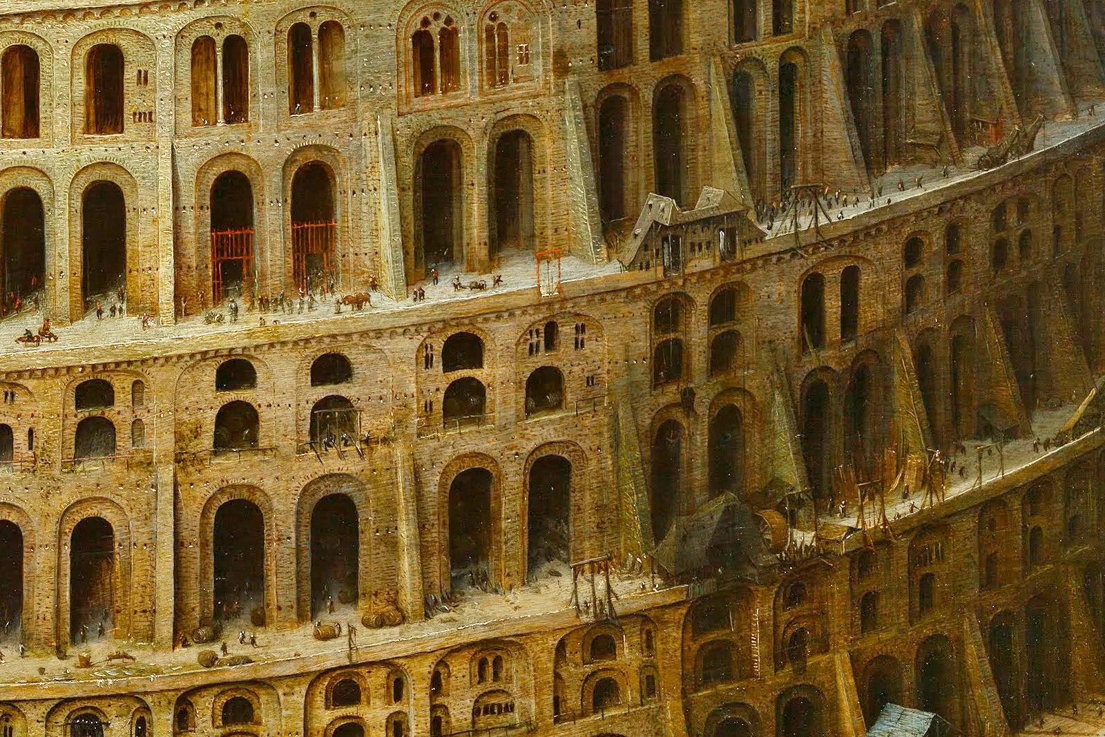 彼得·勃鲁盖尔作品《小巴别塔》局部 (3)