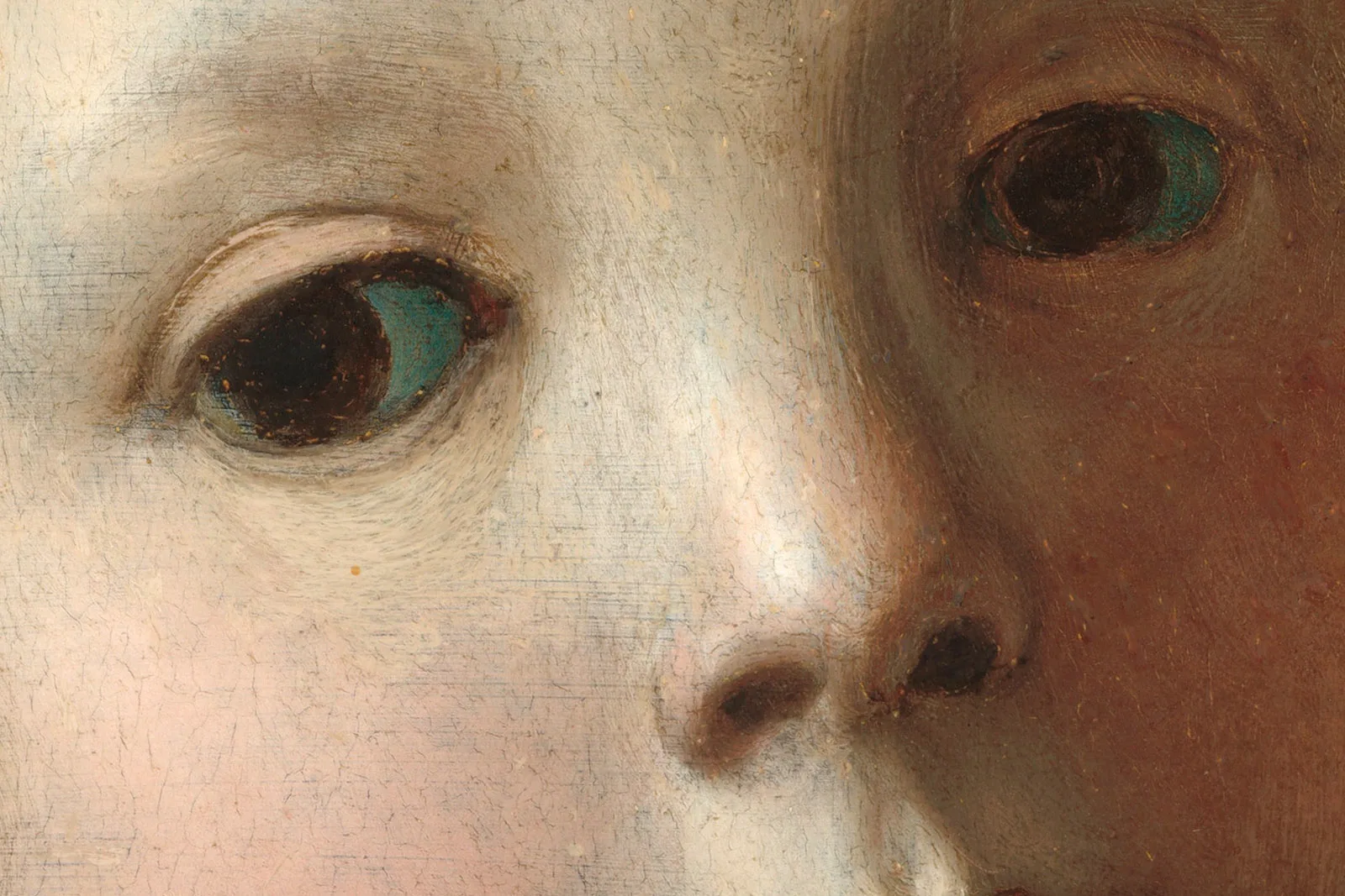 布龙齐诺油画肖像作品《一位年轻女子和她的小男孩》超高清大图局部 (11)