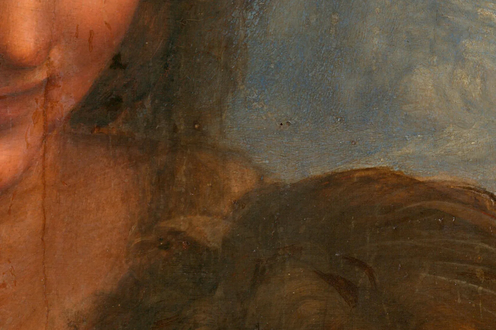 达·芬奇《圣母子与圣安妮》超高清大图局部 (6)