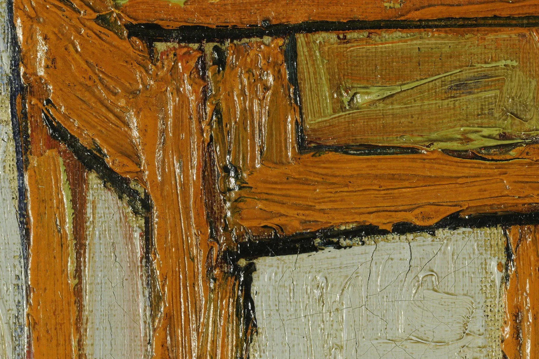 梵高《在阿尔勒的卧室》第一版超高清大图局部 (6)