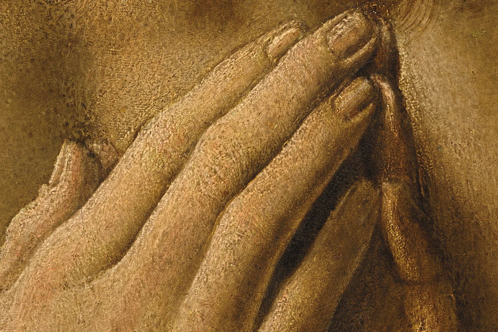 韦罗基奥工作室、达芬奇《基督受洗》超高清大图局部 (5)