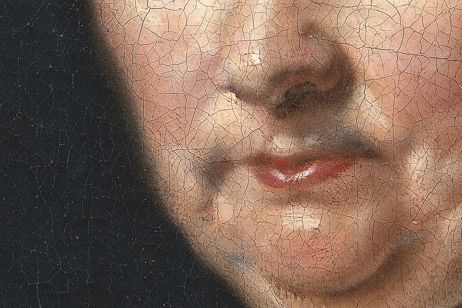 卡雷尔·范·曼德油画人物《艺术家和他的家人》超高清大图局部 (5)