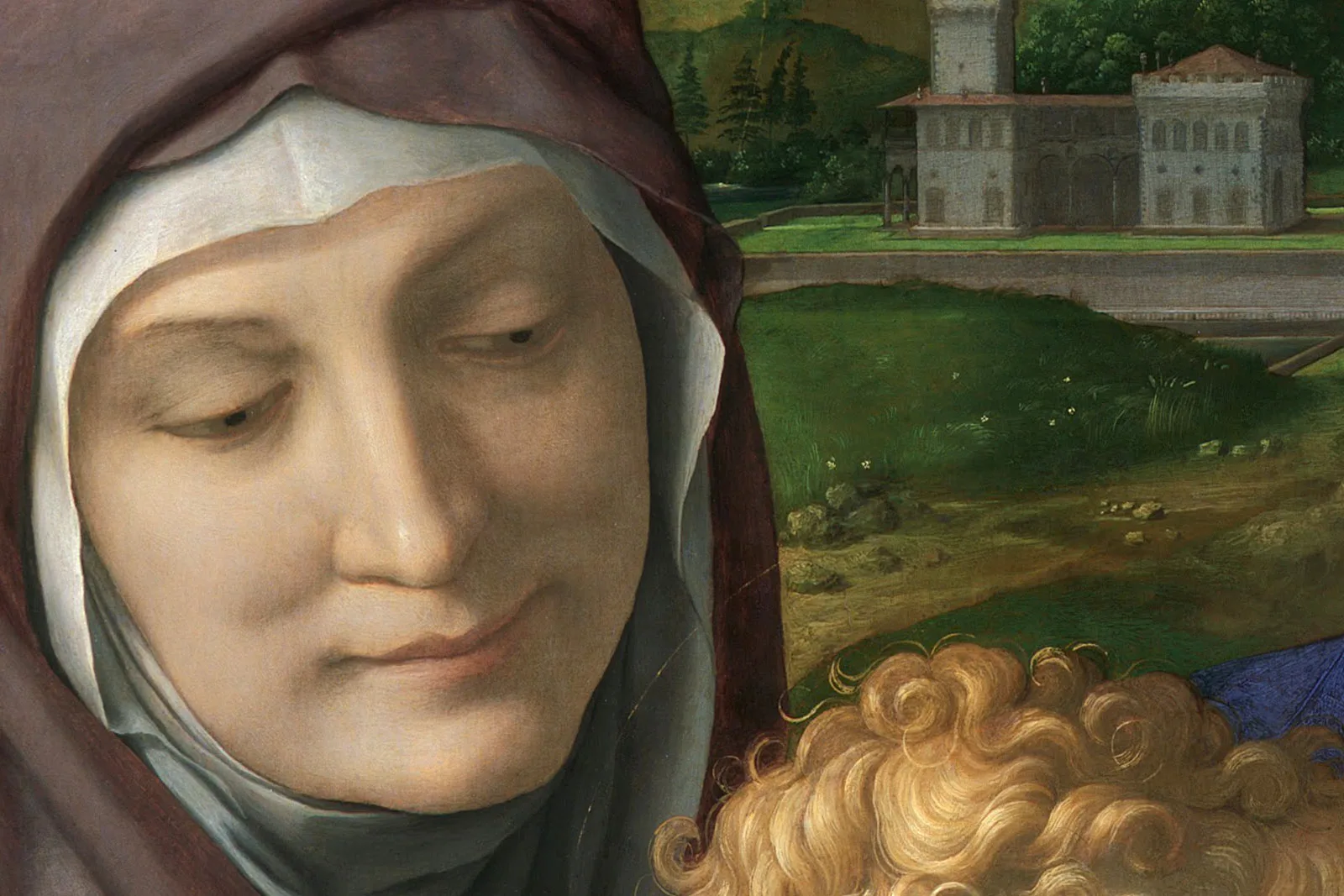 布龙齐诺《圣安娜与幼年施洗约翰相伴的圣家族》局部 (4)