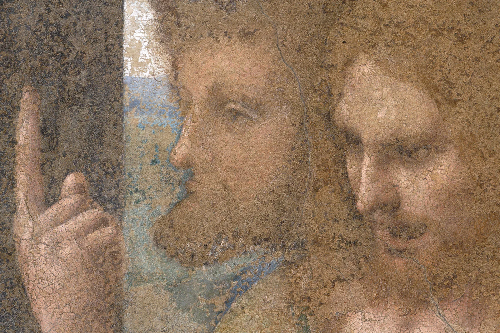 达·芬奇湿壁画《最后的晚餐》超高清大图局部 (5)