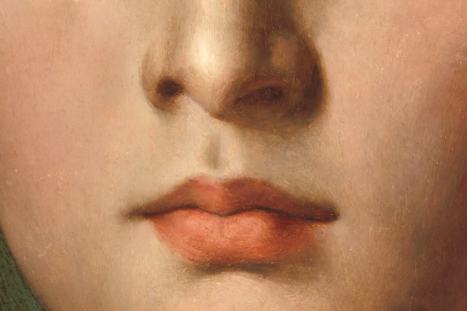 布龙齐诺油画肖像作品《一位年轻女子和她的小男孩》超高清大图局部 (3)